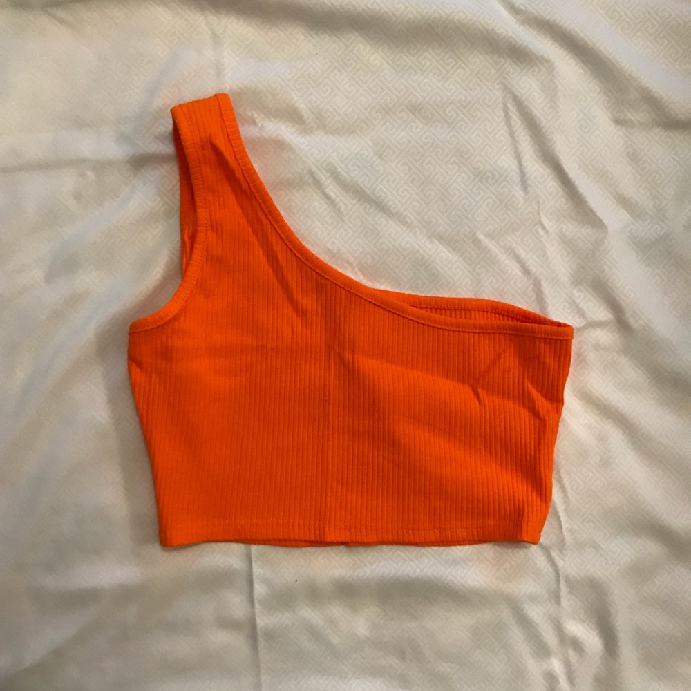 Bright orange crop top